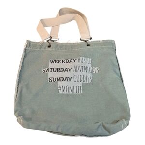 Canvas Tote Bag with Mom Life